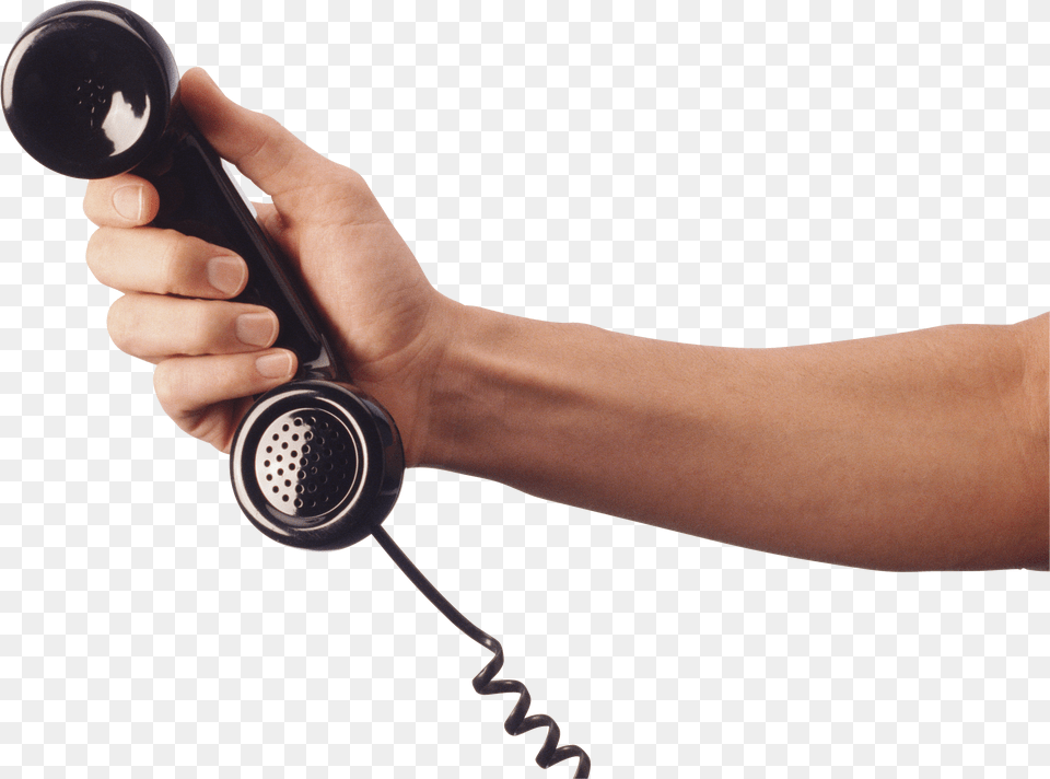 Phone In Hand Hand With Telephone Free Png Download