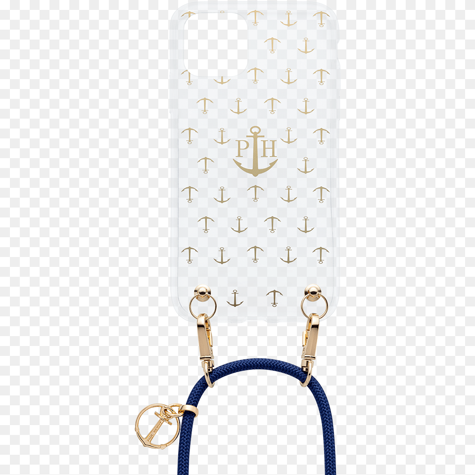 Phone Necklace Anchor Gold Dark Blue Mobile Phone Case, Accessories, Bag, Handbag, Purse Free Transparent Png