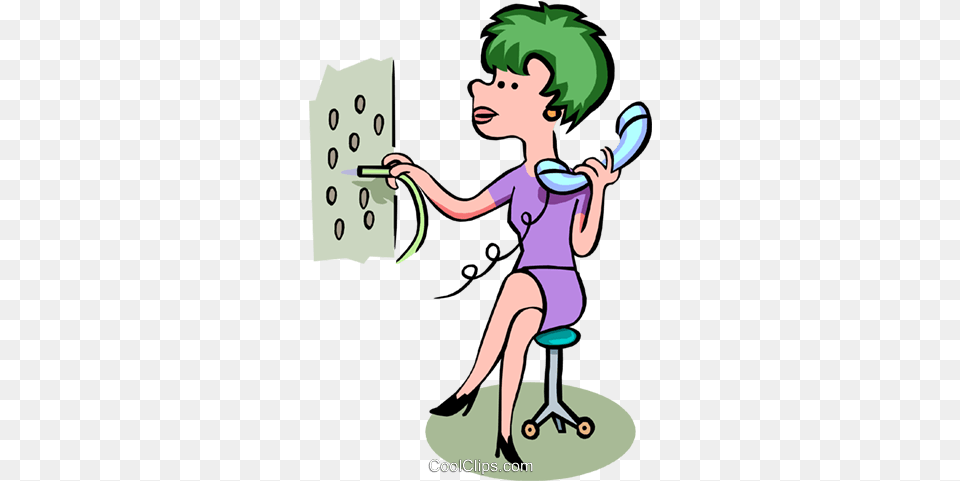 Phone Operator Cartoon Royalty Vector Clip Art Clipart Telephone Operator, Person, Face, Head, Cleaning Free Transparent Png