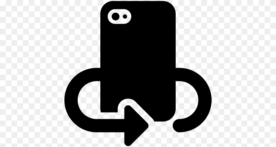 Phone Rotating Symbol To Take A Selfie Icon, Gray Png Image