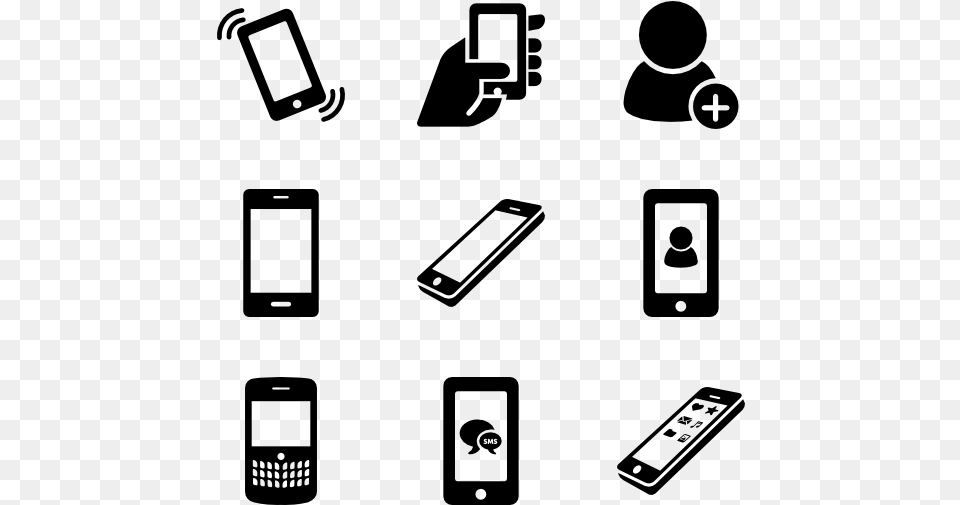 Phone Set Full Mobile Setting Icon, Gray Png Image