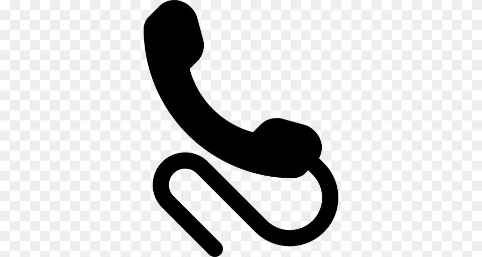 Phone Symbol Of Auricular With Cord, Electronics, Hardware, Smoke Pipe, Text Free Png Download