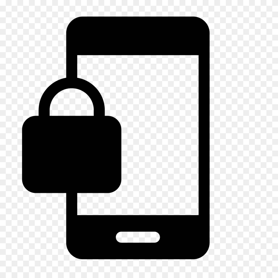 Phonelink Lock Filled Icon, Gray Free Png