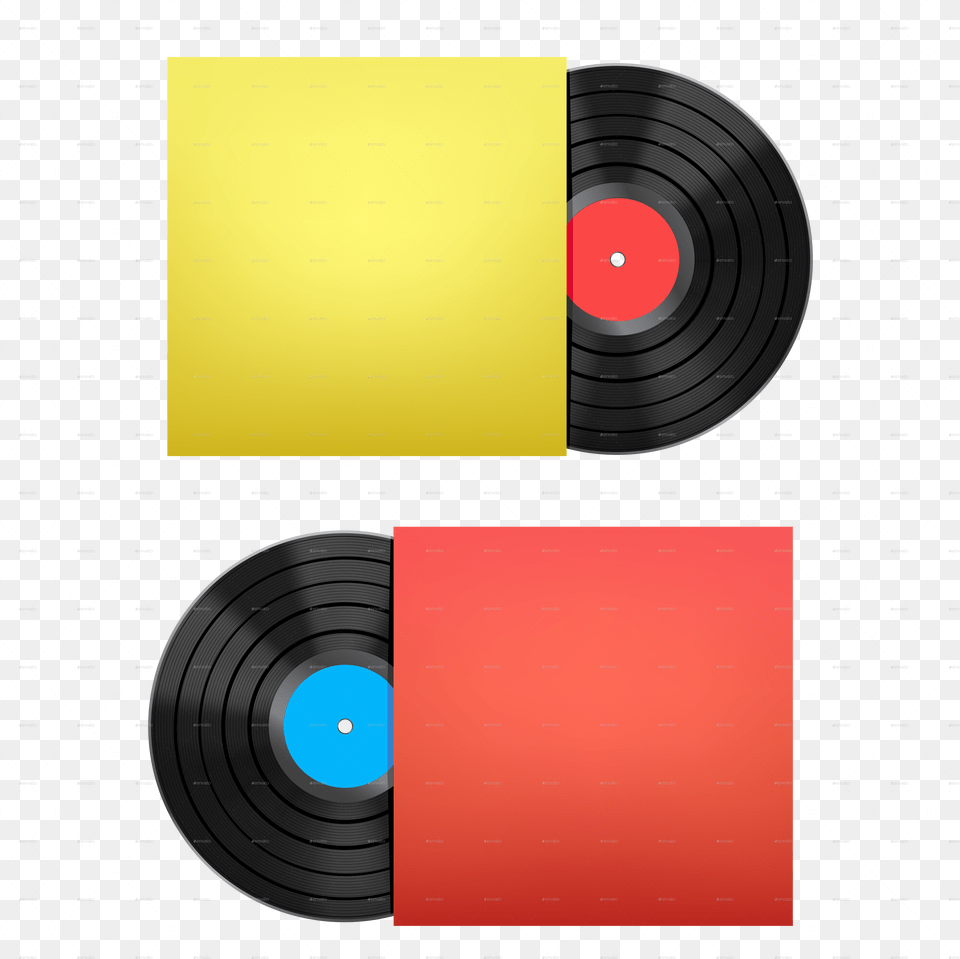 Phonograph Record Image With Vinyl Disc And Cover Free Png