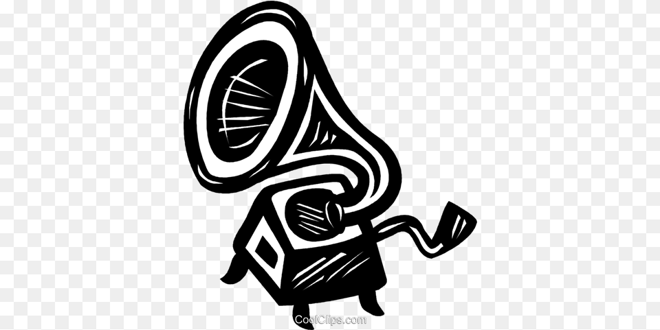 Phonograph Royalty Vector Clip Art Clip Art, Brass Section, Horn, Musical Instrument, Stencil Free Png Download