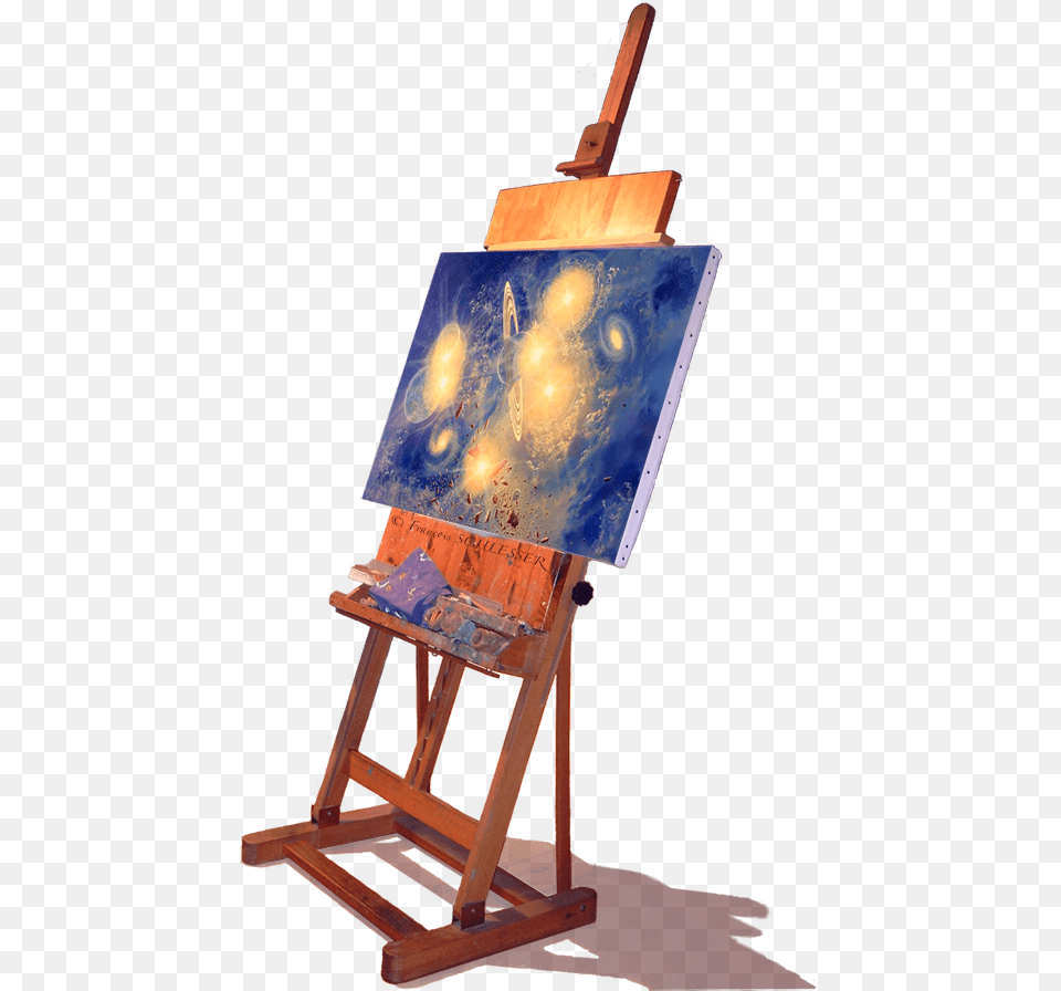Photo 17 Presentation Of The Painting On The Easel Chevalet Peinture Avec Toile, Canvas, Brush, Device, Tool Free Transparent Png