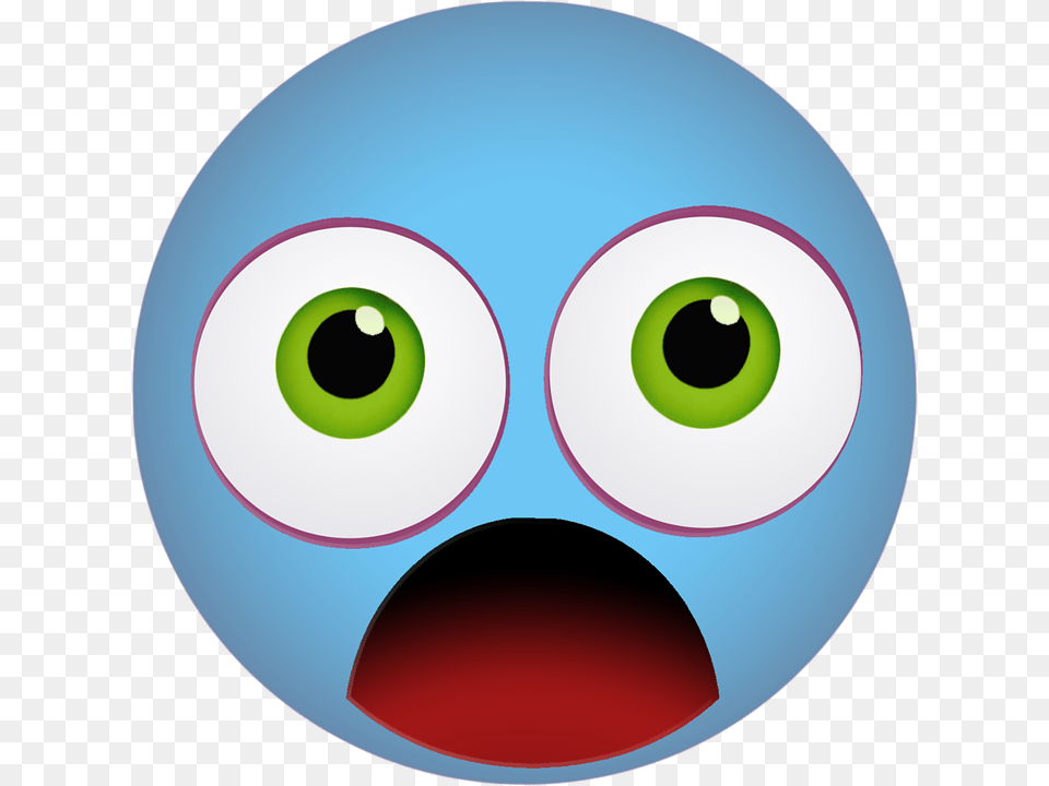 Photo Blue Shocked Emoticon Scared Graphic Smiley, Sphere, Disk Free Transparent Png