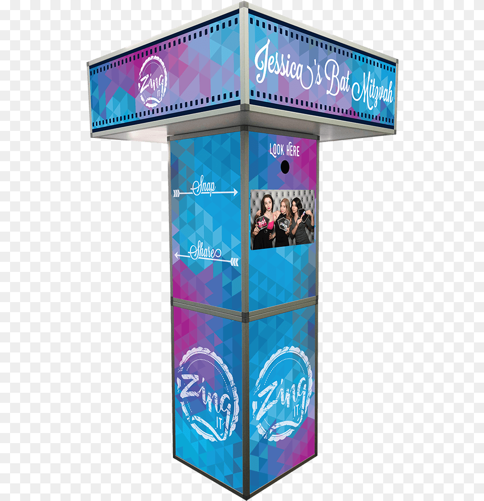 Photo Booth Banner, Kiosk, Bus Stop, Outdoors, Person Png Image