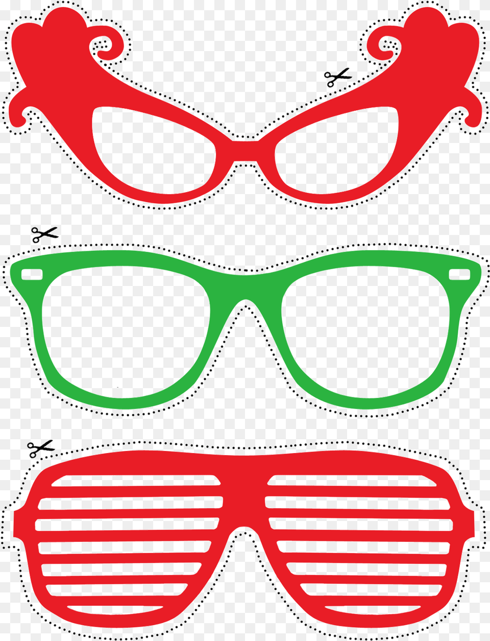 Photo Booth Props Red And Green Glasses Free Printable Shutter Shades, Accessories, Sunglasses, Smoke Pipe Png Image
