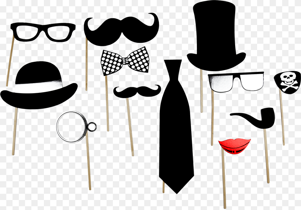 Photo Booth Props Selfie Props, Clothing, Hat, Accessories, Glasses Png Image