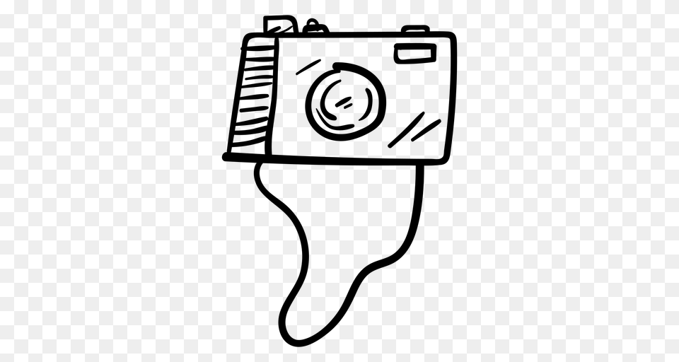 Photo Camera Hippie Doodle, Gray Free Png Download