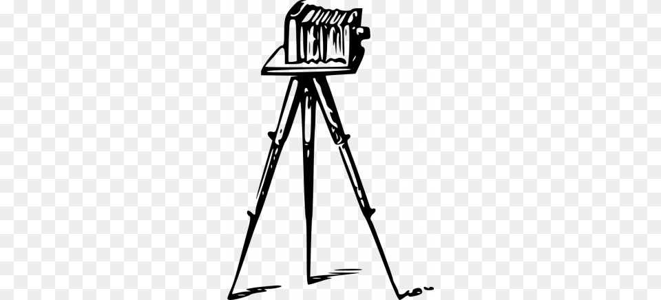 Photo Camera On A Tripod Vector Clip, Gray Free Transparent Png