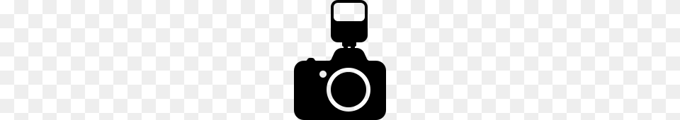 Photo Camera With A Flash Icon, Gray Png Image