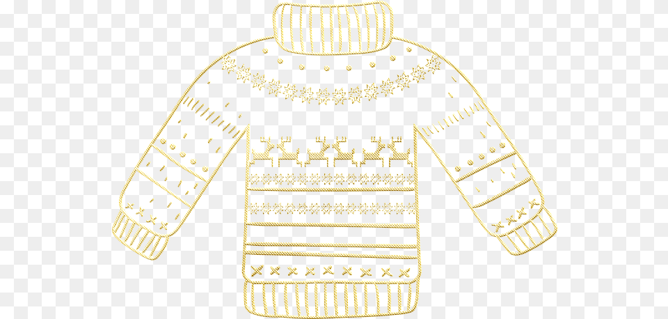 Photo Christmas Sweater Gold Foil Ugly Long Sleeve, Clothing, Coat, Jacket, Knitwear Free Png