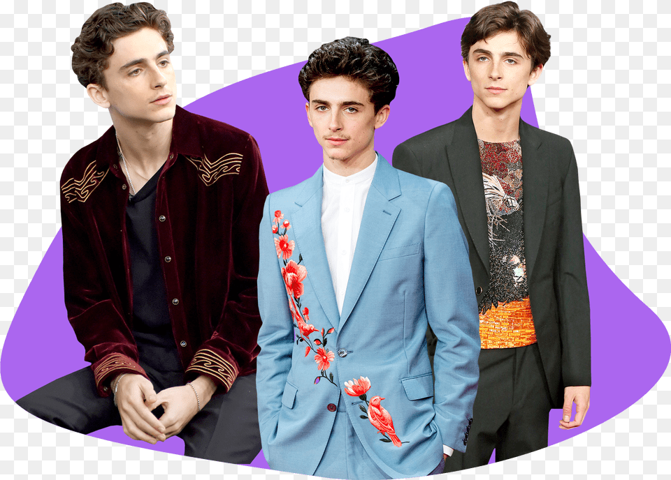 Photo Composite Of Timothee Chalamet In Colorful Blazers Timothe Chalamet Free Png