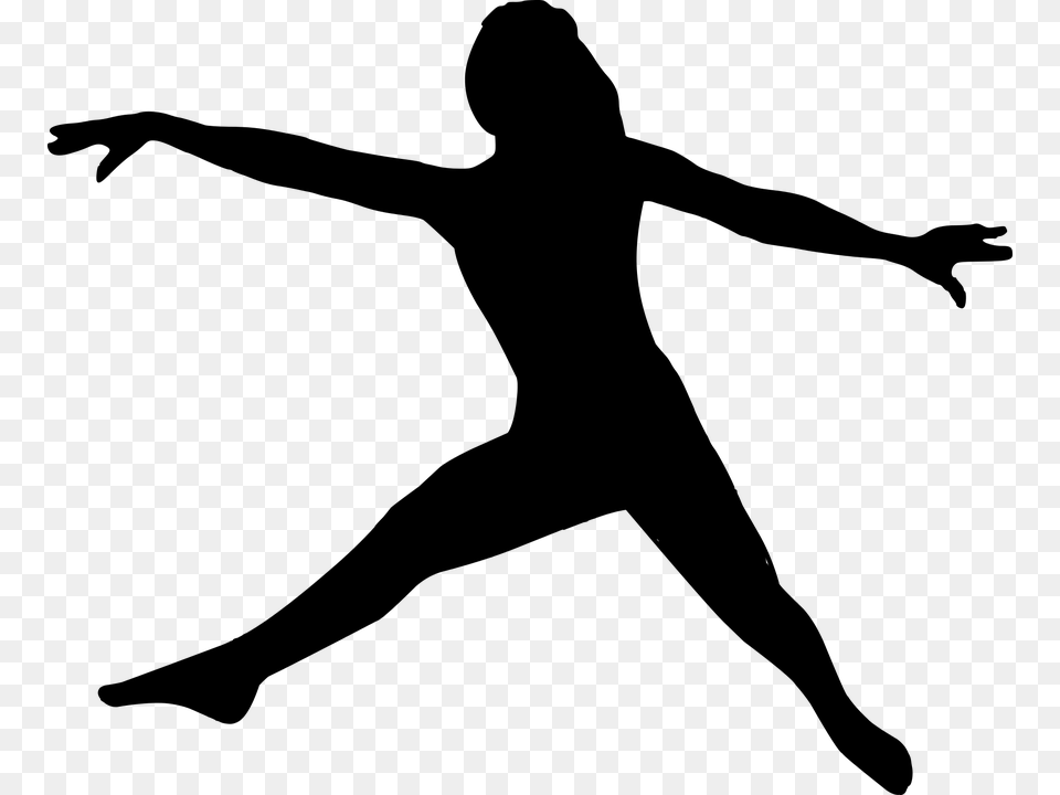 Photo Dancing Sports Fitness Jumping Ballet Silhouette, Gray Png