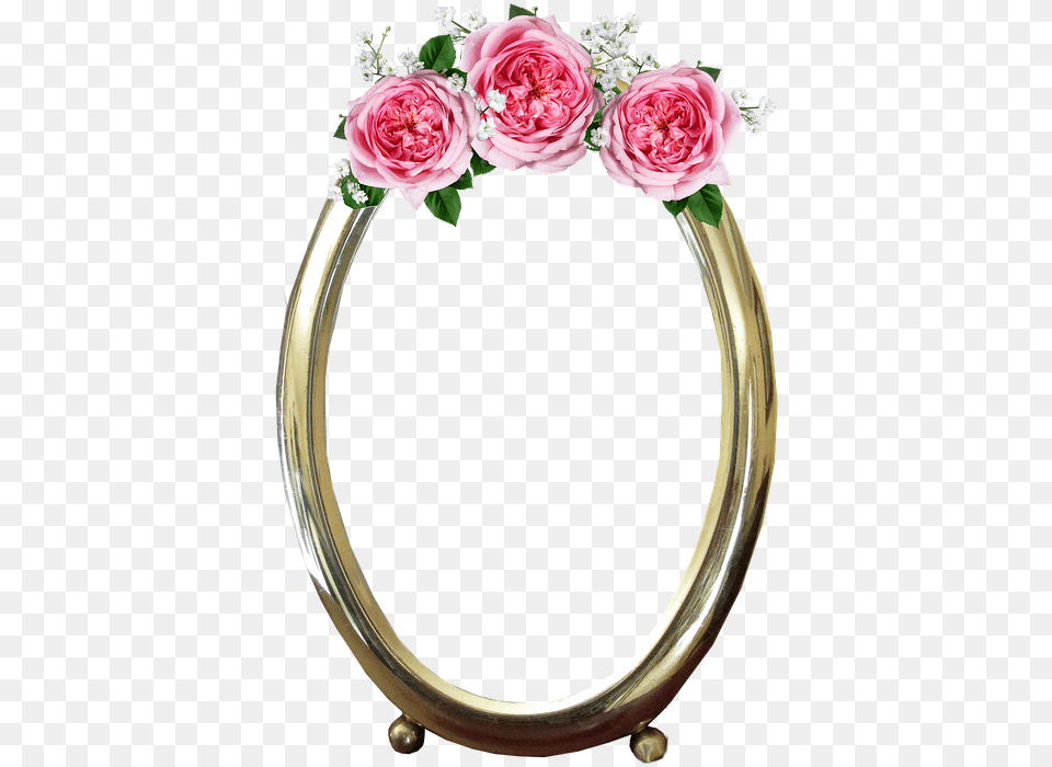 Photo Decoration Frame Pink Roses Gold Max Pixel Flower, Flower Arrangement, Plant, Rose, Flower Bouquet Free Png