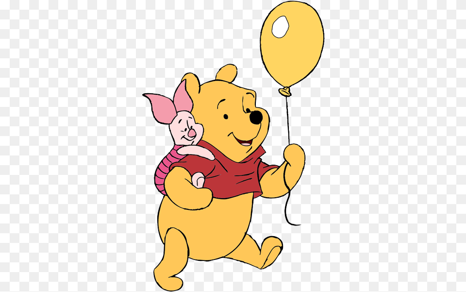 Photo Disney Clip Art Winnie The Pooh Piggy, Balloon, Baby, Person, Cartoon Free Png