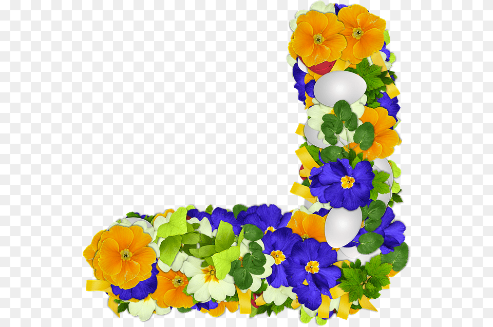 Photo Easter Corner Flowers Colors Egg Primroses, Accessories, Flower, Flower Arrangement, Plant Free Transparent Png