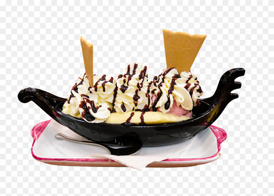 Photo Eat Gondola Dessert Isolated Ice Cream Sweet Dish, Food, Ice Cream, Sundae, Food Presentation Free Png