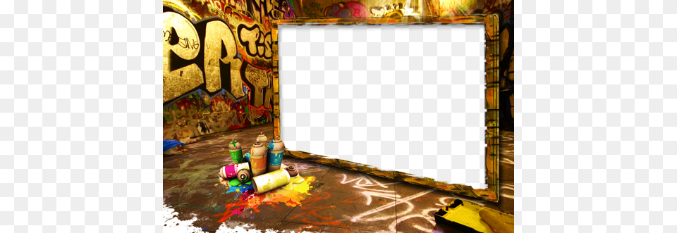 Photo Frame Cool Graffiti Green Screen Street Background, Art, Painting, White Board, Electronics Free Png