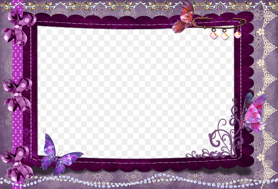 Photo Frame File Download Butterfly Psd, Purple Free Png