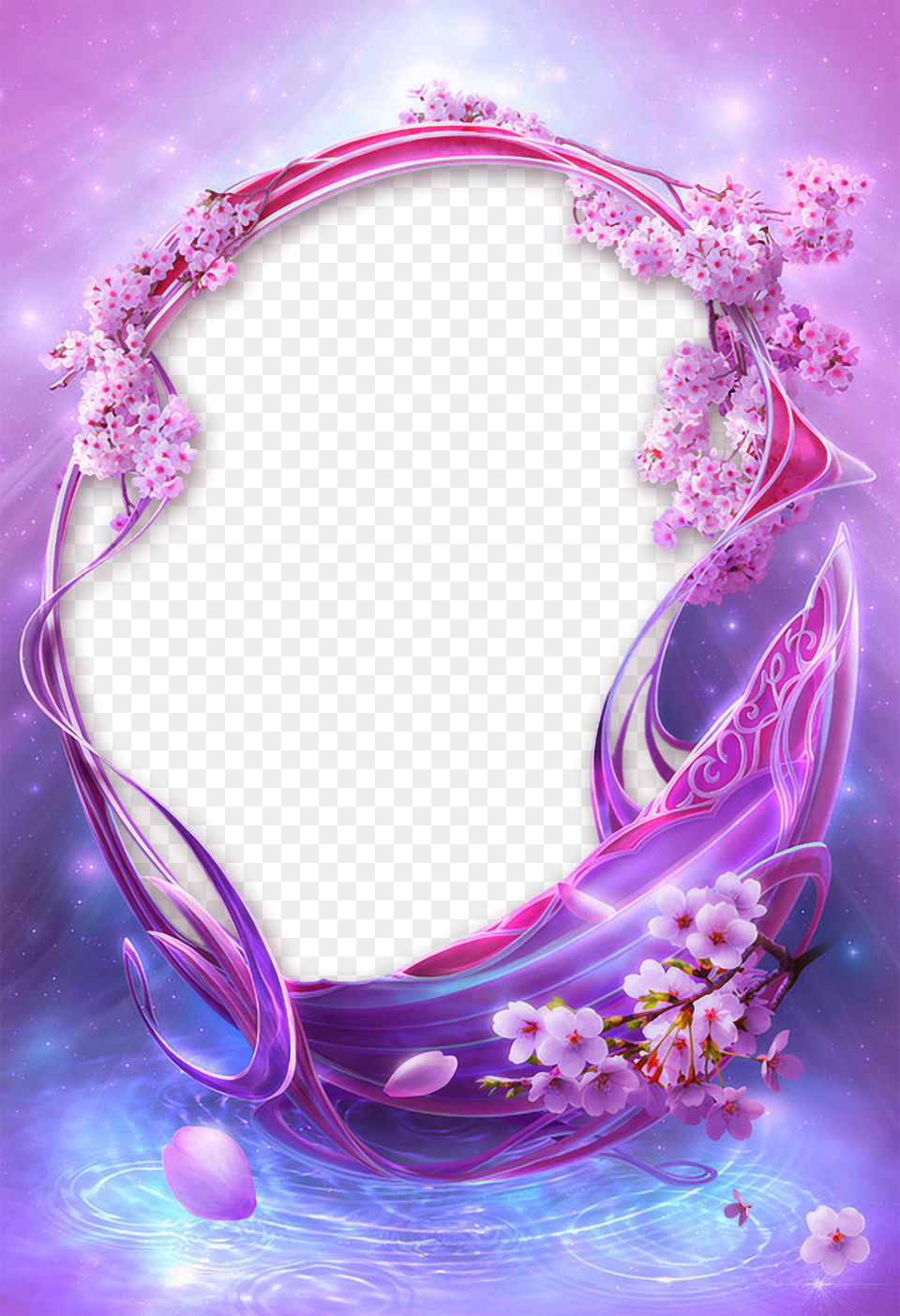 Photo Frame Magic Dream Frame Purple Flower, Art, Graphics, Plant, Pattern Png