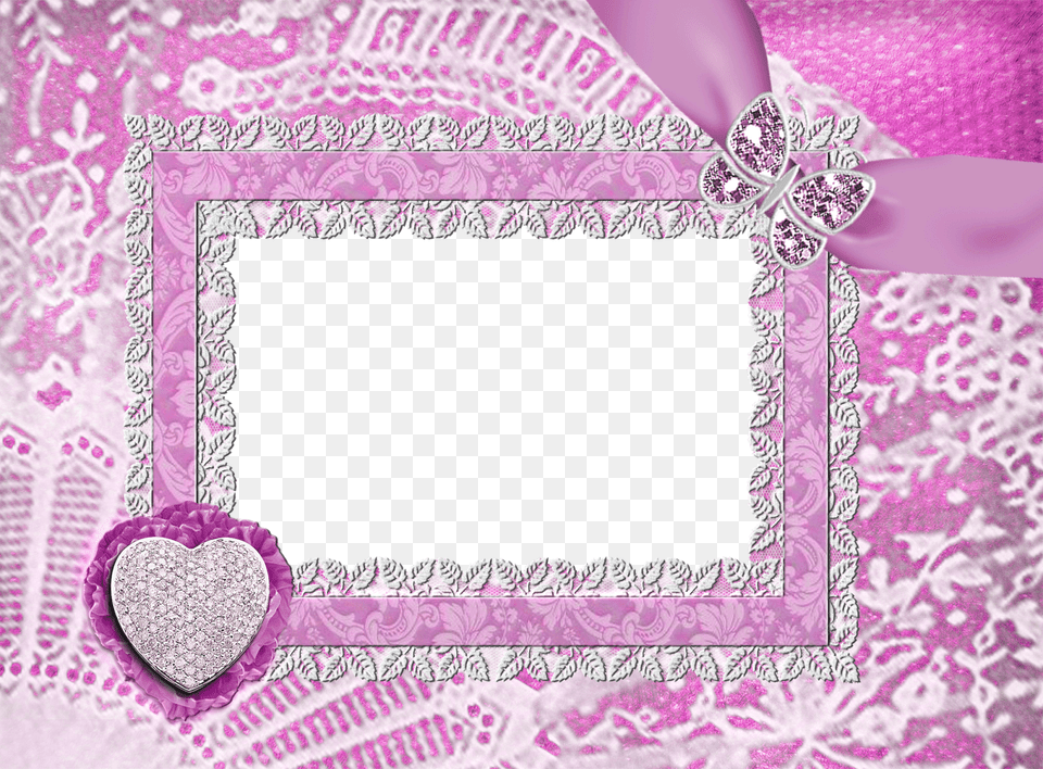 Photo Frames Format For On Pink Frame With Butterfly, Purple Free Png Download