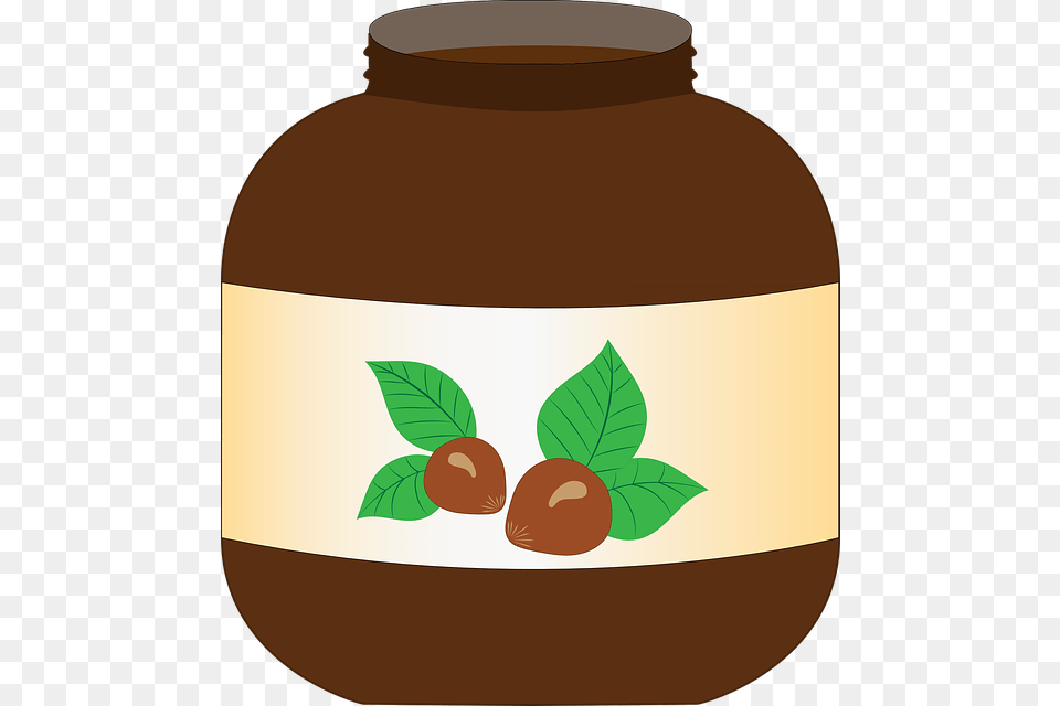 Photo Hazelnuts Spread Chocolate Nutella Pot Vector, Herbal, Herbs, Jar, Plant Png