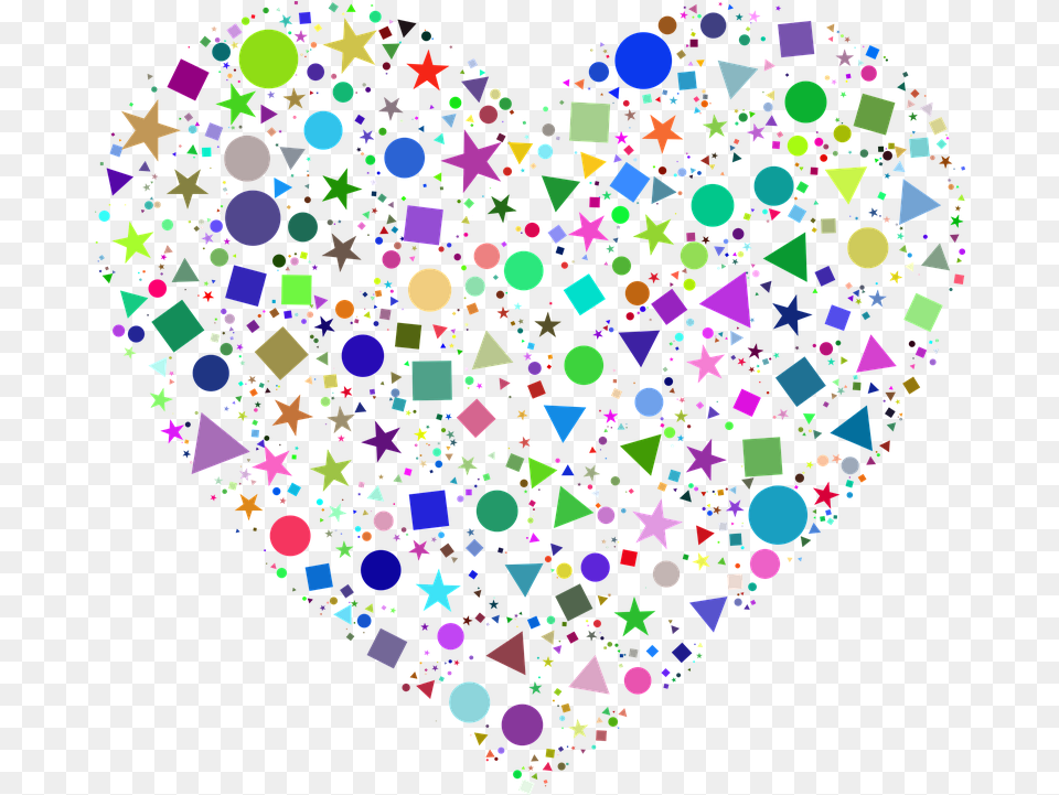 Photo Heart Shapes Abstract Love Geometric Confetti Girly, Paper Png Image