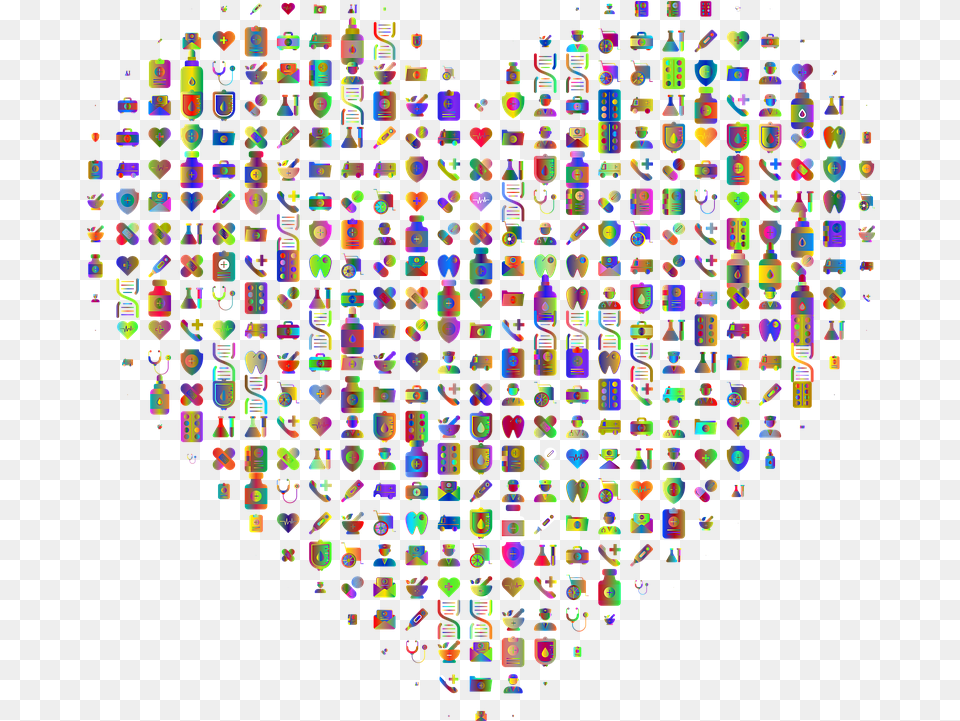 Photo Icons Medical Heart Medicine Nurse Love Doctor Icones Medicina, Art, Stained Glass, Pattern Free Png Download