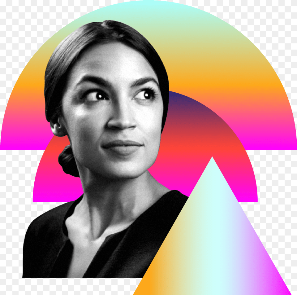 Photo Illustration Of Alexandria Ocasio Cortez In Black, Adult, Triangle, Portrait, Photography Free Transparent Png