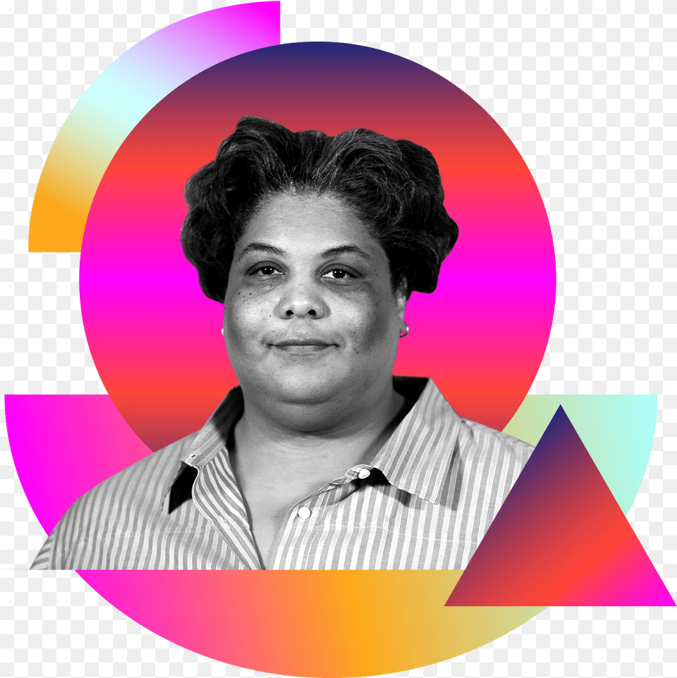 Photo Illustration Of Roxane Gay In Black And White, Adult, Face, Head, Male Free Png Download