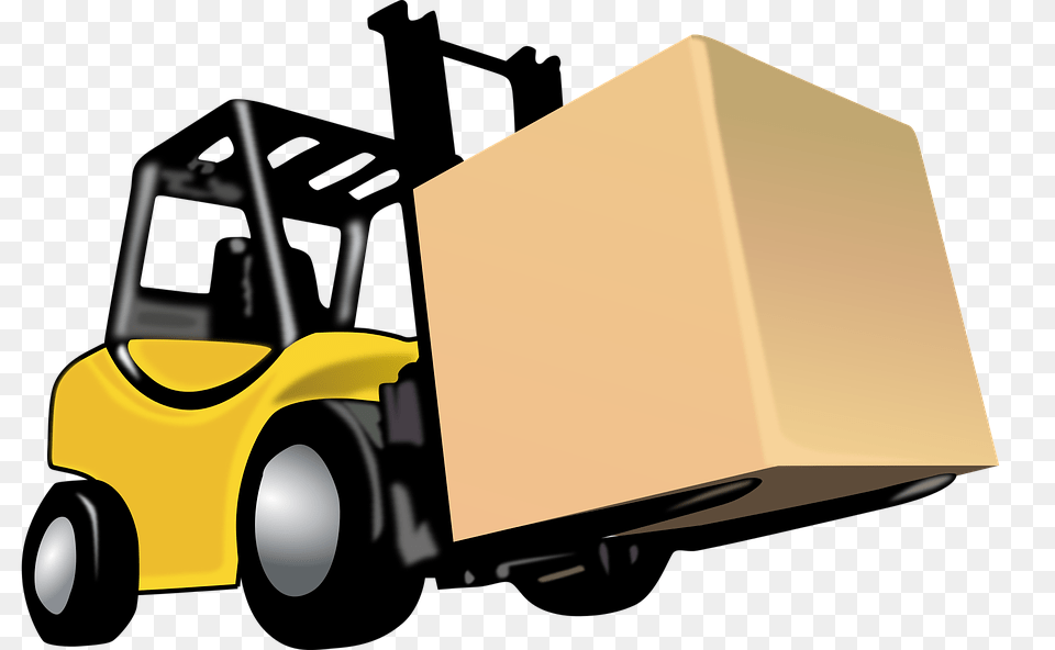 Photo Industrial Transportation Truck Forklift Lift Truck, Plant, Grass, Box, Cardboard Png