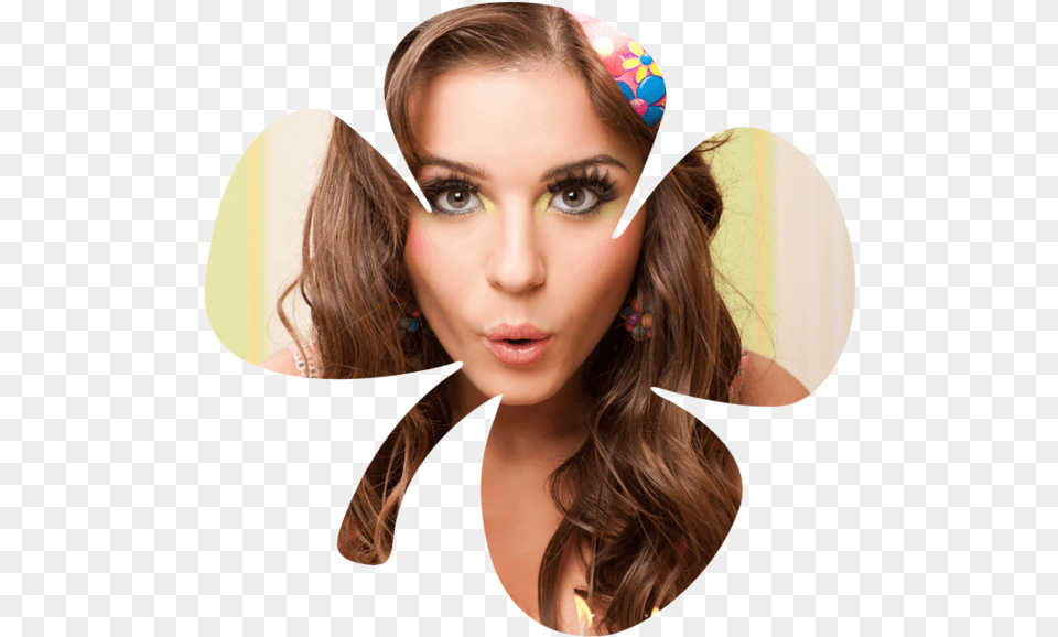 Photo Montage Four Leaf Clover Transparent Pixiz Ideas De Sesion Para Fotos De, Adult, Face, Female, Head Free Png