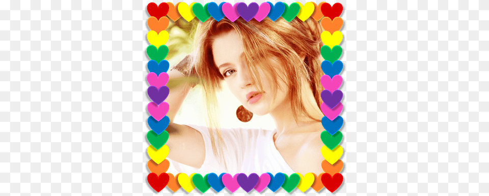 Photo Montage Multicolored Hearts And Transparent Background Transparent Borders For Manycam, Photography, Person, Head, Face Png Image