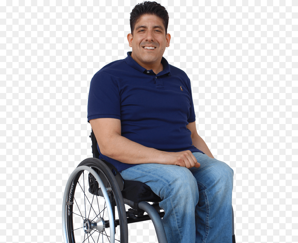 Photo Of A Young Man Sitting In A Wheelchair Wheelchair, Chair, Furniture, Adult, Person Png
