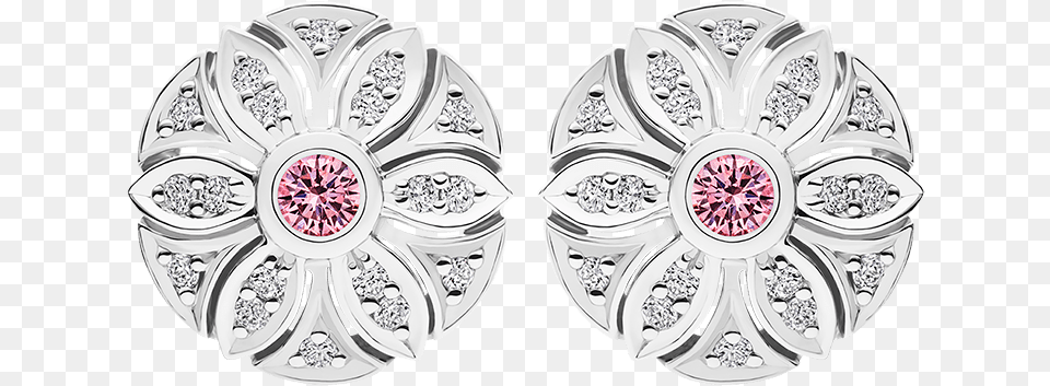 Photo Of Argyle Pink And White Diamond Earrings Earrings, Accessories, Earring, Gemstone, Jewelry Free Png Download