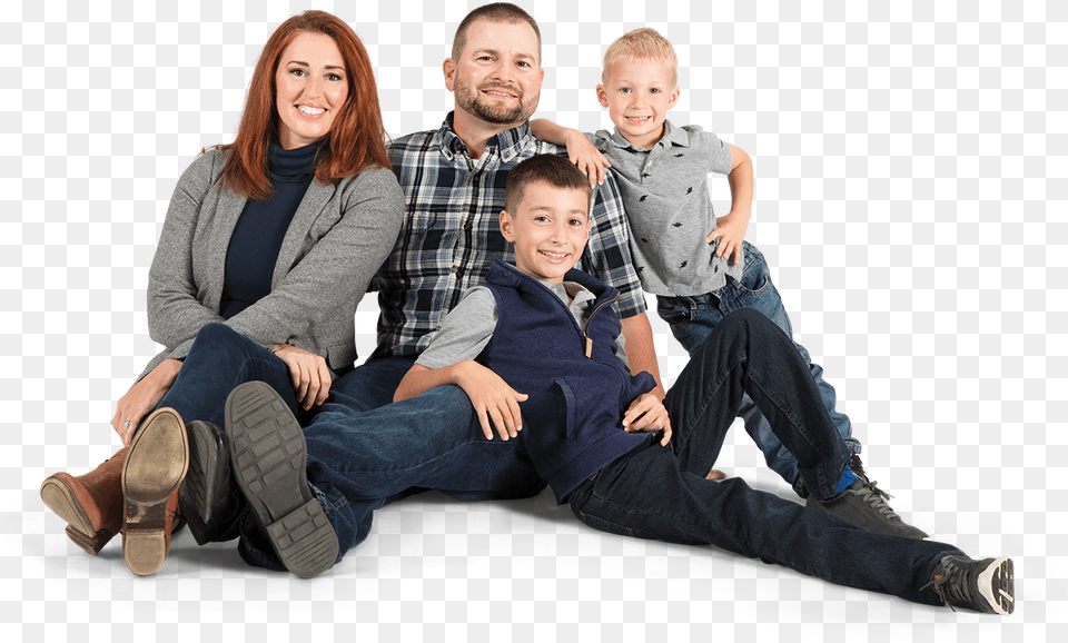 Photo Of Happy Gsb Customer Family Sitting, Clothing, Person, People, Pants Free Png