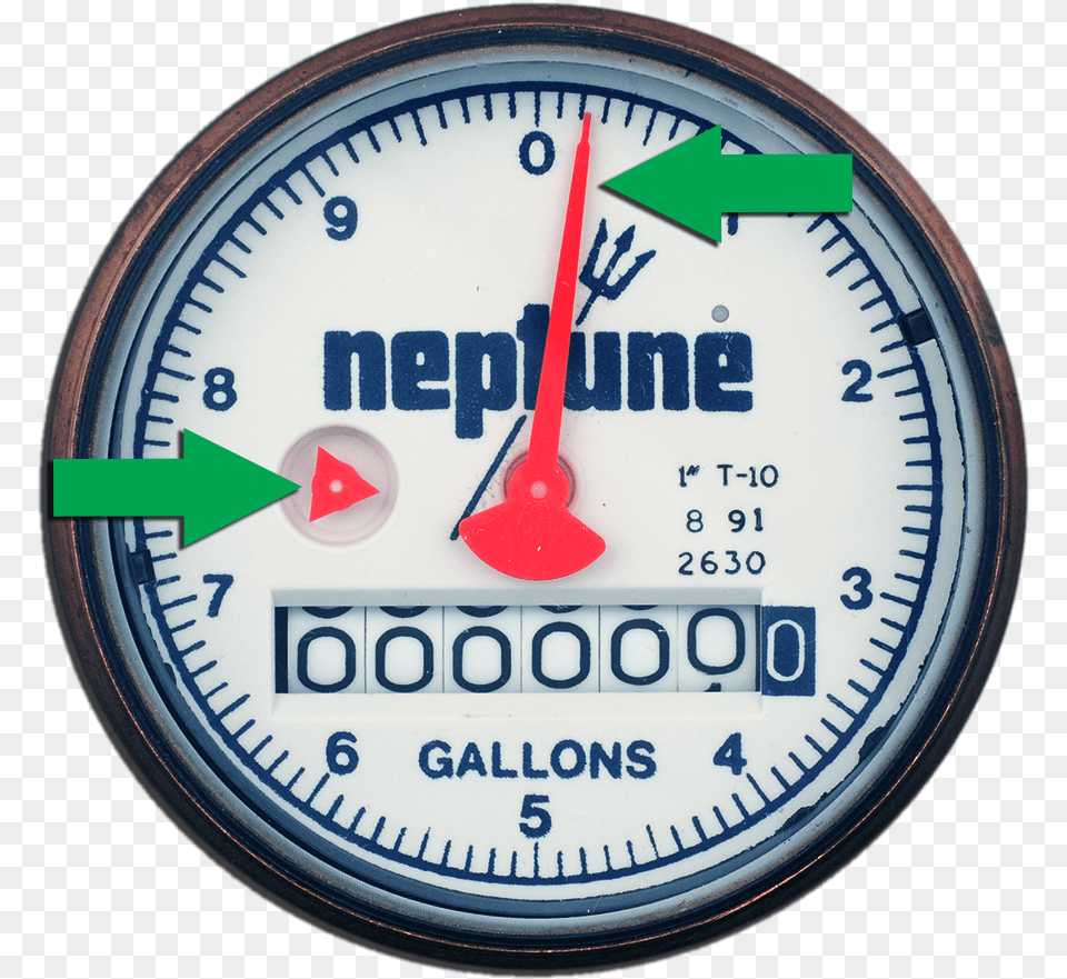 Photo Of Neptune Meter Water Meter Reading, Gauge, Tachometer, Wristwatch Free Png