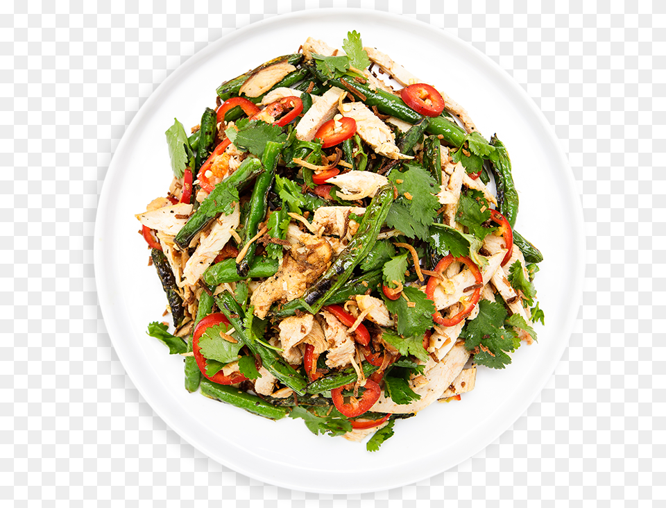 Photo Of Pineapple Chicken Green Bean Garden Salad, Plate, Arugula, Produce, Plant Free Png