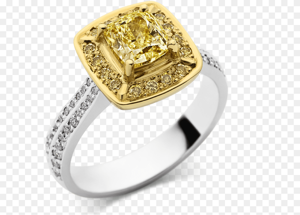 Photo Of Yellow And White Diamond Ring Pre Engagement Ring, Accessories, Jewelry, Gemstone, Gold Png