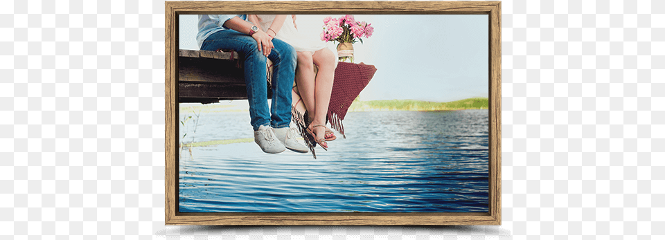 Photo On Canvas With Ash Flair Frame Just Look Up Book, Pants, Clothing, Flower, Flower Arrangement Png Image