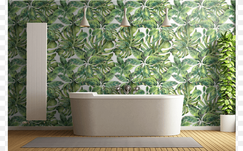Photo Prints Tropical Leaves Trendy Things Trading Pty Ltd, Interior Design, Bathing, Tub, Indoors Free Transparent Png
