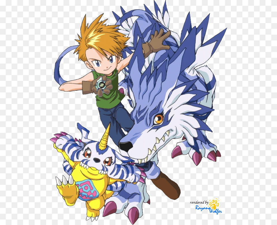 Photo Render Yamato Gabumon Garurumon Digimon, Book, Comics, Publication, Baby Free Png Download