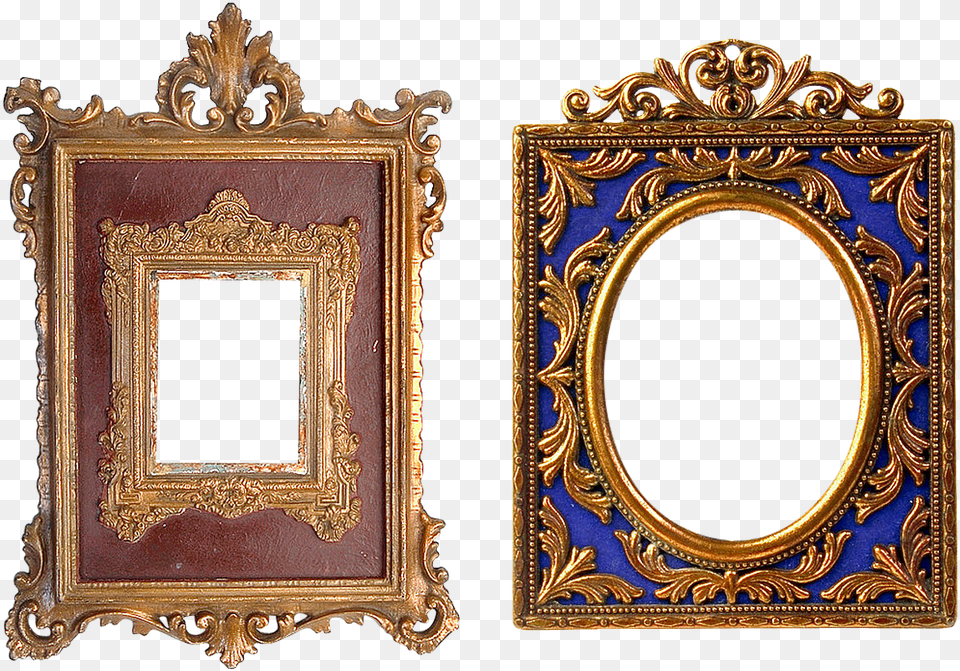 Photo Round Golden Ornamental Frame Frame Golden Picture Frames Old, Photography, Bronze, Mirror Png