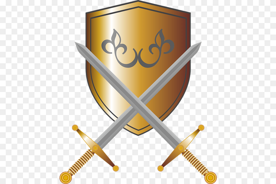 Photo Shield Coat Of Arms Fantasy Knight Swords, Sword, Weapon, Armor, Blade Free Png