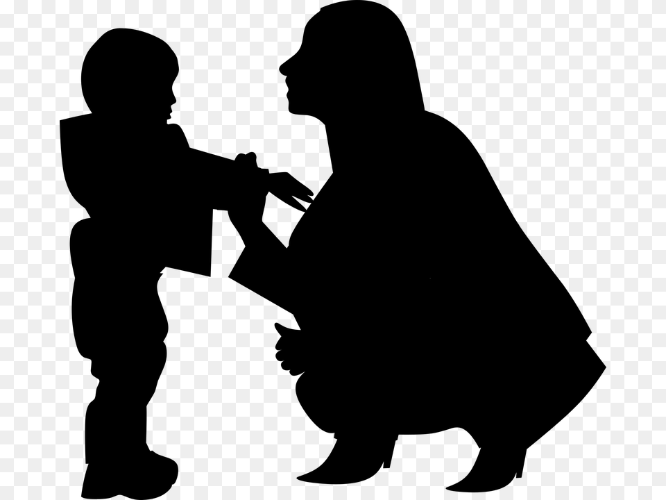 Photo Silhouette Woman Mothers Day Mother With Baby Mom, Gray Free Png