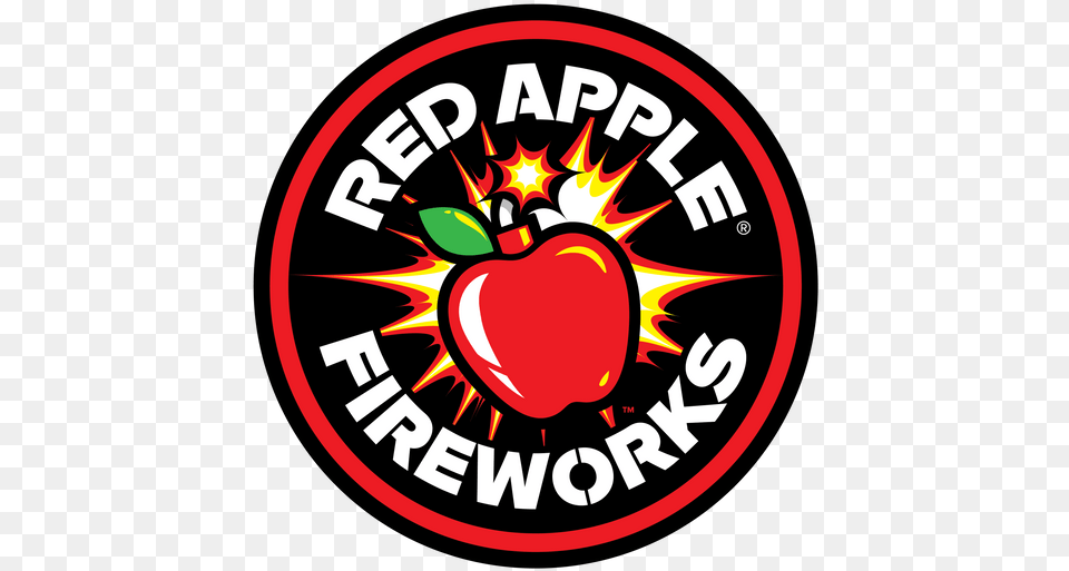 Photo Taken At Red Apple Fireworks By Red Apple Fireworks Red Apple Fireworks, Logo, Food, Fruit, Plant Png Image