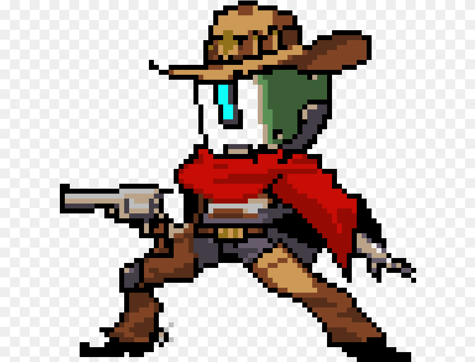 Photo Via Meese Commander Overwatch Mccree Pixel Spray, Clothing, Hat, Dynamite, Weapon Free Transparent Png